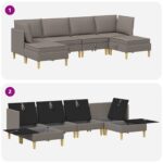 vidaXL Modulárny pohovkový set s úložným priestorom 6 pcs Sivohnedá – Obrázok 8