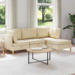 vidaXL Modulárny pohovkový set s úložným priestorom 4 pcs Krémová
