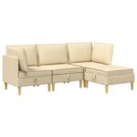 vidaXL Modulárny pohovkový set s úložným priestorom 4 pcs Krémová – Obrázok 2