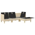 vidaXL Modulárny pohovkový set s úložným priestorom 4 pcs Krémová – Obrázok 7