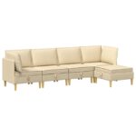 vidaXL Modulárny pohovkový set s úložným priestorom 5 pcs Krémová – Obrázok 2