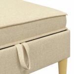 vidaXL Modulárny pohovkový set s úložným priestorom 5 pcs Krémová – Obrázok 7