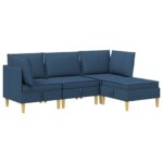 vidaXL Modulárny pohovkový set s úložným priestorom 4 pcs Modrá Látka – Obrázok 2