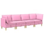 vidaXL Modulárny pohovkový set s úložným priestorom 4 pcs Ružová Látka – Obrázok 2