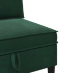 vidaXL Súprava nábytku do obývačky s vankúšom 4 pcs Tmavozelená Zamat – Obrázok 8
