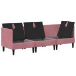 vidaXL Súprava nábytku do obývačky s vankúšom 3 pcs Ružová Zamat – Obrázok 6