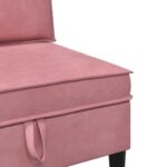 vidaXL Súprava nábytku do obývačky s vankúšom 3 pcs Ružová Zamat – Obrázok 8