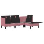 vidaXL Súprava nábytku do obývačky s vankúšom 4 pcs Ružová Zamat – Obrázok 4