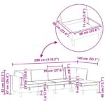 vidaXL Súprava nábytku do obývačky s vankúšom 5 pcs Čierna Zamat – Obrázok 12