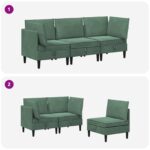 vidaXL Súprava nábytku do obývačky 3 pcs Morská zelená Zamat – Obrázok 10