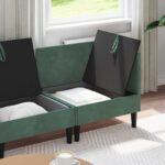 vidaXL Súprava nábytku do obývačky 3 pcs Morská zelená Zamat – Obrázok 3