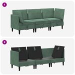 vidaXL Súprava nábytku do obývačky 3 pcs Morská zelená Zamat – Obrázok 9