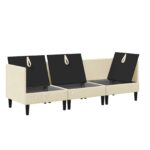 vidaXL Súprava nábytku do obývačky 3 pcs Krémová Látka – Obrázok 4