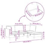 vidaXL Súprava nábytku do obývačky 4 pcs Krémová Látka – Obrázok 13