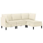 vidaXL Súprava nábytku do obývačky 4 pcs Krémová Látka – Obrázok 2