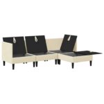 vidaXL Súprava nábytku do obývačky 4 pcs Krémová Látka – Obrázok 7