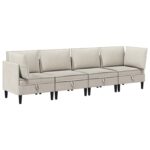 vidaXL Súprava nábytku do obývačky 4 pcs Ovsená Látka – Obrázok 2