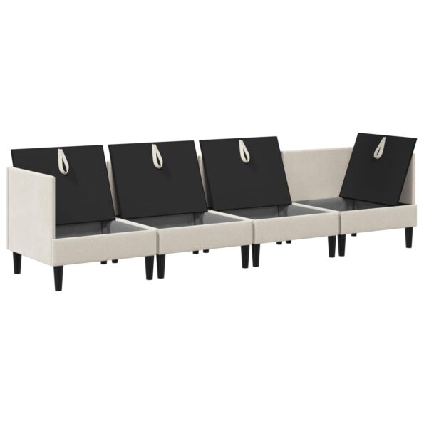 vidaXL Súprava nábytku do obývačky 4 pcs Ovsená Látka – Obrázok 6