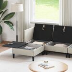 vidaXL Súprava nábytku do obývačky 6 pcs Ovsená Látka – Obrázok 3