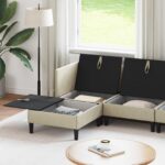vidaXL Súprava nábytku do obývačky 6 pcs Piesková Látka – Obrázok 3