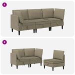 vidaXL Súprava nábytku do obývačky 3 pcs Khaki Látka – Obrázok 10