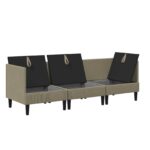 vidaXL Súprava nábytku do obývačky 3 pcs Khaki Látka – Obrázok 4