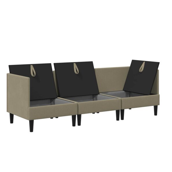 vidaXL Súprava nábytku do obývačky 3 pcs Khaki Látka – Obrázok 4
