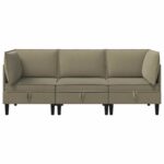vidaXL Súprava nábytku do obývačky 3 pcs Khaki Látka – Obrázok 7