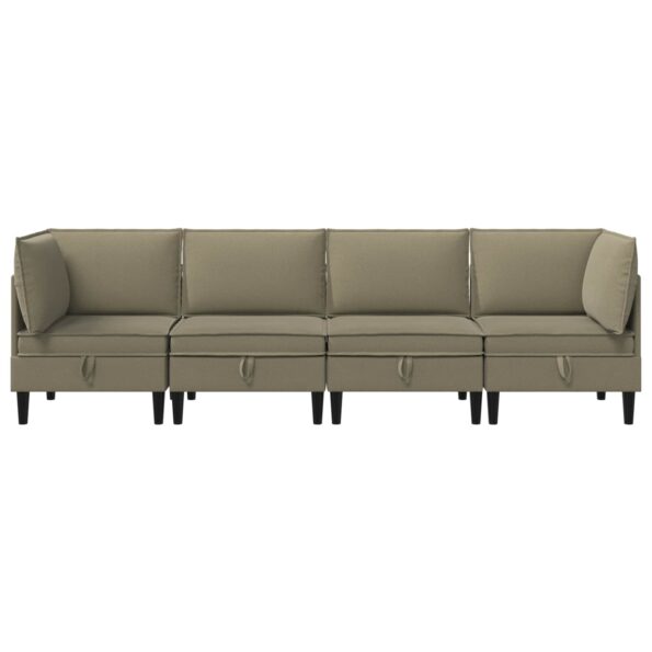 vidaXL Súprava nábytku do obývačky 4 pcs Khaki Látka – Obrázok 7