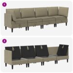 vidaXL Súprava nábytku do obývačky 4 pcs Khaki Látka – Obrázok 9