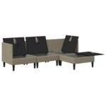 vidaXL Súprava nábytku do obývačky 4 pcs Khaki Látka – Obrázok 7