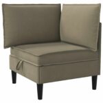 vidaXL Súprava nábytku do obývačky 6 pcs Khaki Látka – Obrázok 4