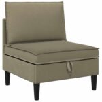 vidaXL Súprava nábytku do obývačky 6 pcs Khaki Látka – Obrázok 5