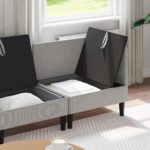 vidaXL Súprava nábytku do obývačky 3 pcs Svetlosivá Látka – Obrázok 3
