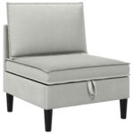 vidaXL Súprava nábytku do obývačky 4 pcs Svetlosivá Látka – Obrázok 5