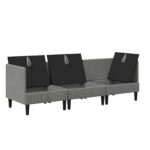 vidaXL Súprava nábytku do obývačky 3 pcs Tmavosivá Látka – Obrázok 4