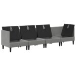 vidaXL Súprava nábytku do obývačky 4 pcs Tmavosivá Látka – Obrázok 6