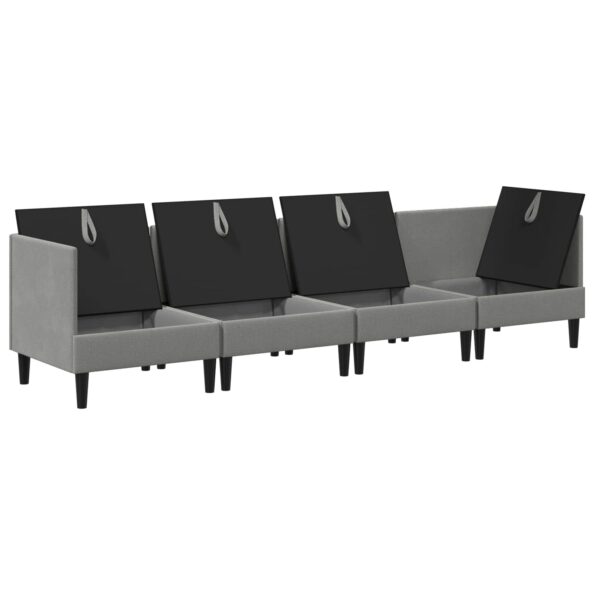 vidaXL Súprava nábytku do obývačky 4 pcs Tmavosivá Látka – Obrázok 6