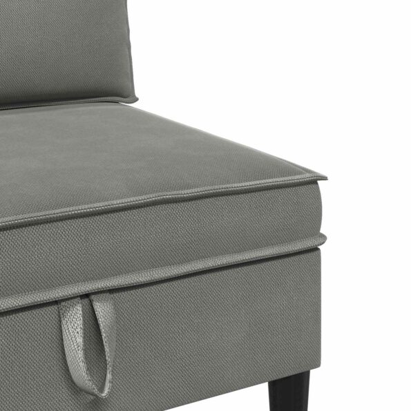 vidaXL Súprava nábytku do obývačky 4 pcs Tmavosivá Látka – Obrázok 8