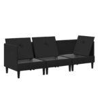 vidaXL Súprava nábytku do obývačky 3 pcs Čierna Látka – Obrázok 6