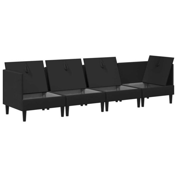 vidaXL Súprava nábytku do obývačky 4 pcs Čierna Látka – Obrázok 4