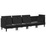 vidaXL Súprava nábytku do obývačky 4 pcs Čierna Látka – Obrázok 6