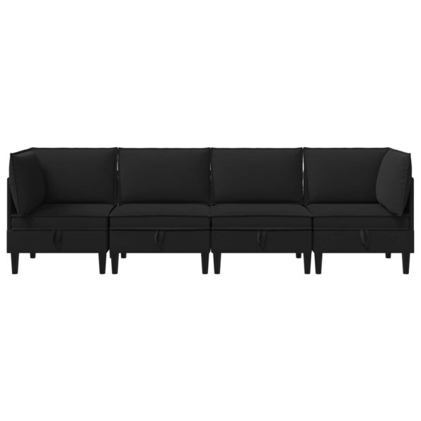 vidaXL Súprava nábytku do obývačky 4 pcs Čierna Látka – Obrázok 7