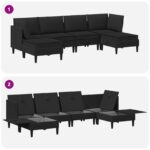 vidaXL Súprava nábytku do obývačky 6 pcs Čierna Látka – Obrázok 8