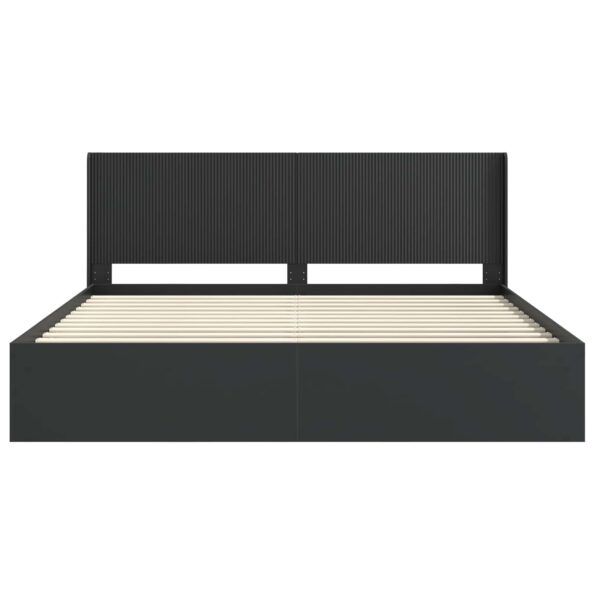 vidaXL Posteľový rám s úložným priestorom a čelom Čierna 200 x 200 cm – Obrázok 5
