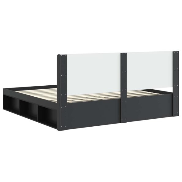 vidaXL Posteľový rám s úložným priestorom a čelom Čierna 200 x 200 cm – Obrázok 7
