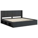 vidaXL Posteľový rám s úložným priestorom a čelom Čierna 180 x 200 cm – Obrázok 4