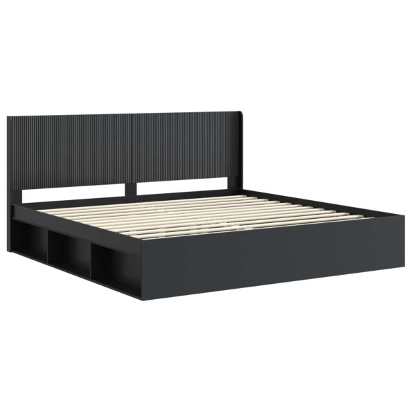 vidaXL Posteľový rám s úložným priestorom a čelom Čierna 180 x 200 cm – Obrázok 4