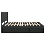 vidaXL Posteľový rám s úložným priestorom a čelom Čierna 180 x 200 cm – Obrázok 6