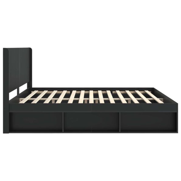 vidaXL Posteľový rám s úložným priestorom a čelom Čierna 180 x 200 cm – Obrázok 6
